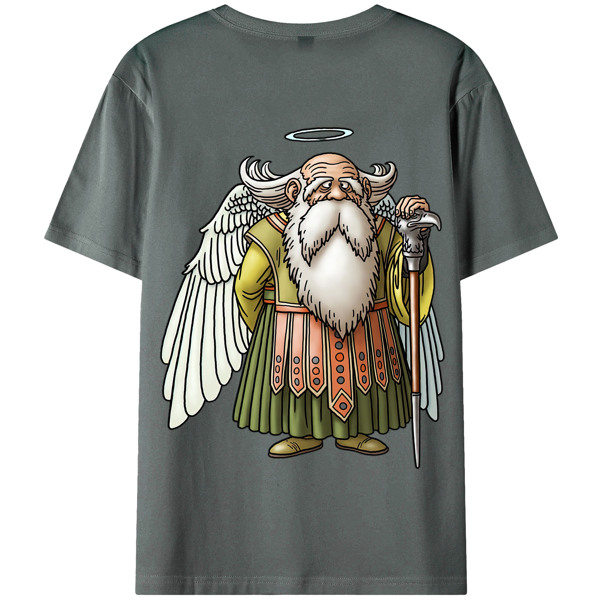 （画像用） ドラゴンクエスト Doragon Kuesuto Dragon Quest 綿100％半袖Tシャツ（背面プリント）